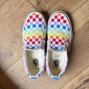 Vans Kids Rainbow Checkerboard Slip-On Sneakers - Multicolor